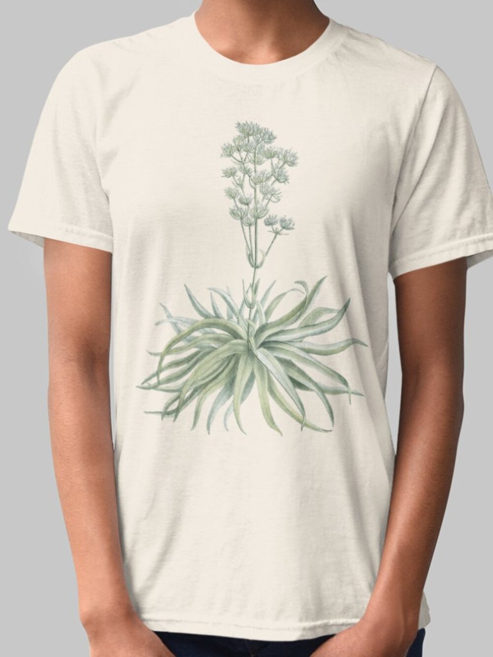 Naked-Stalked Crassula VTG Floral Print Short Sleeve Graphic Tee T-shirt S-XXL - Picture 1 of 5